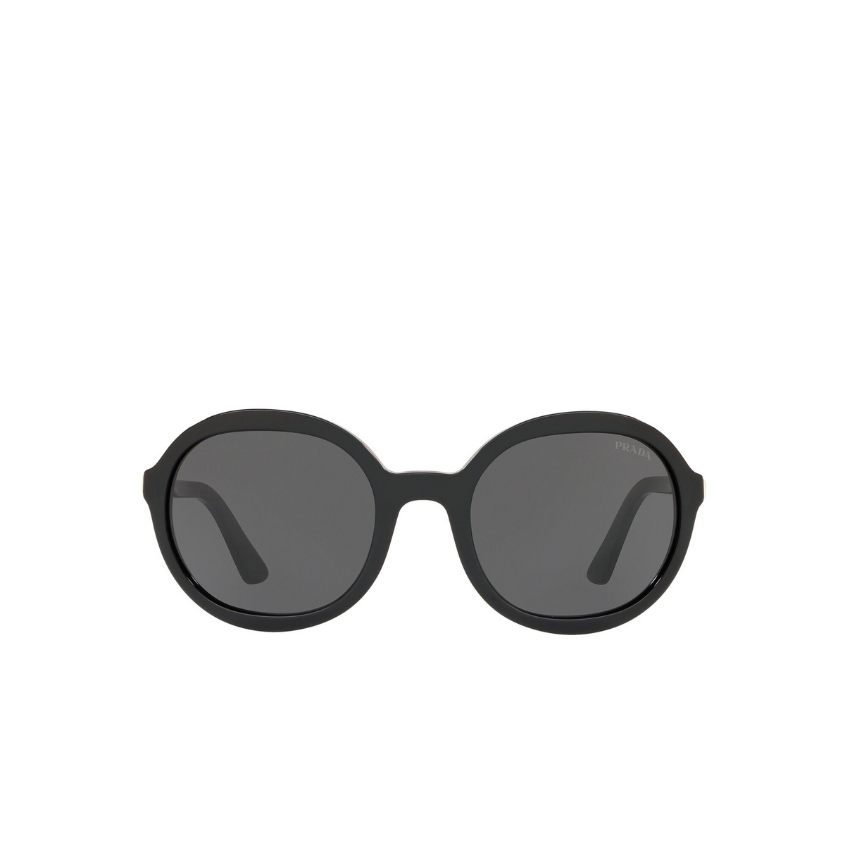 Prada® Oval Sunglasses: Heritage PR 09VS color Black 1AB5S0 - front view.