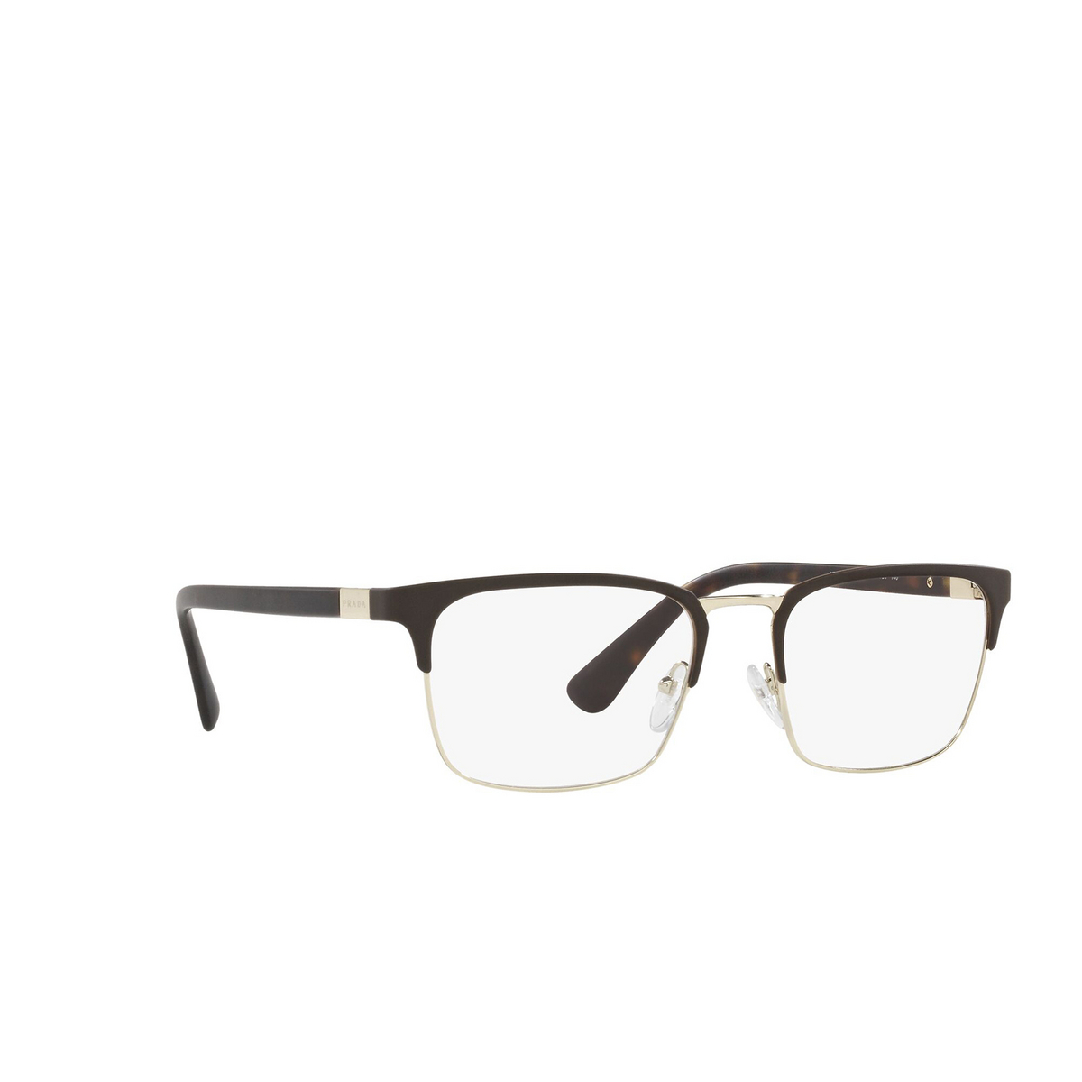 Prada HERITAGE Eyeglasses 01U1O1 Matte Burnished / Pale Gold - three-quarters view