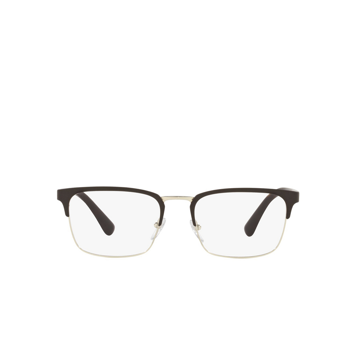 Prada® Rectangle Eyeglasses: Heritage PR 54TV color Matte Burnished / Pale Gold 01U1O1 - front view.