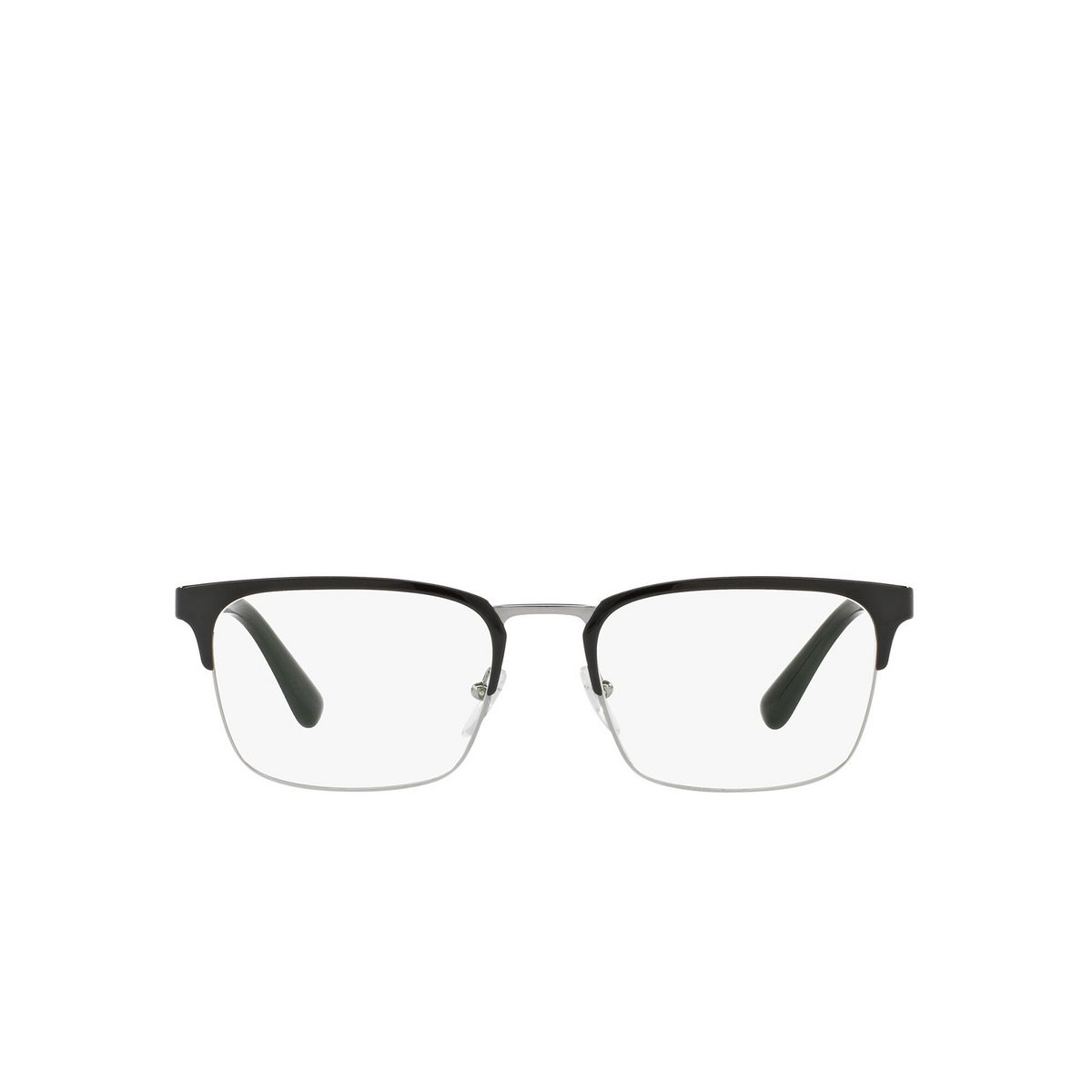Prada® Rectangle Eyeglasses: Heritage PR 54TV color Black / Gunmetal 1AB1O1 - front view.
