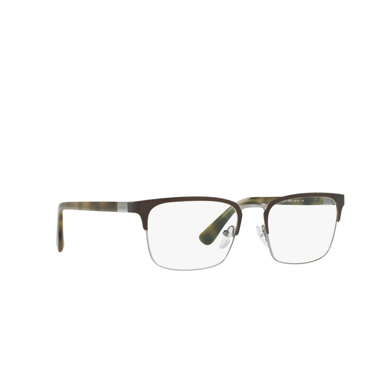 Prada® Rectangle Eyeglasses: Heritage PR 54TV color Grey / Gunmetal U6C1O1 - three-quarters view.
