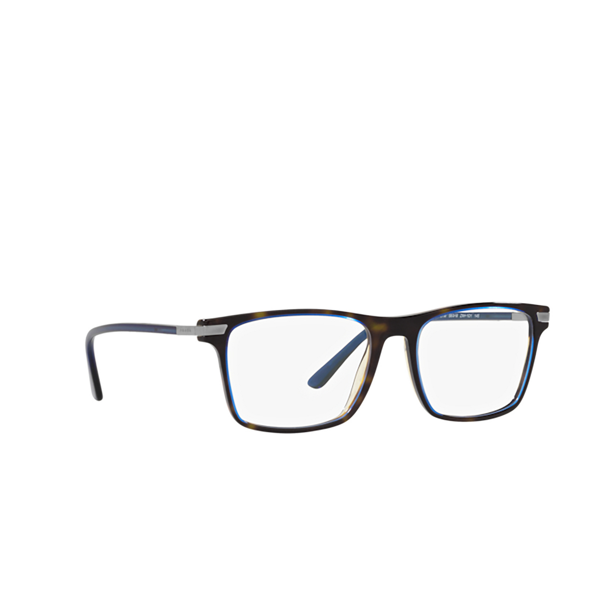 Prada PR 01WV Eyeglasses ZXH1O1 Denim Tortoise - three-quarters view