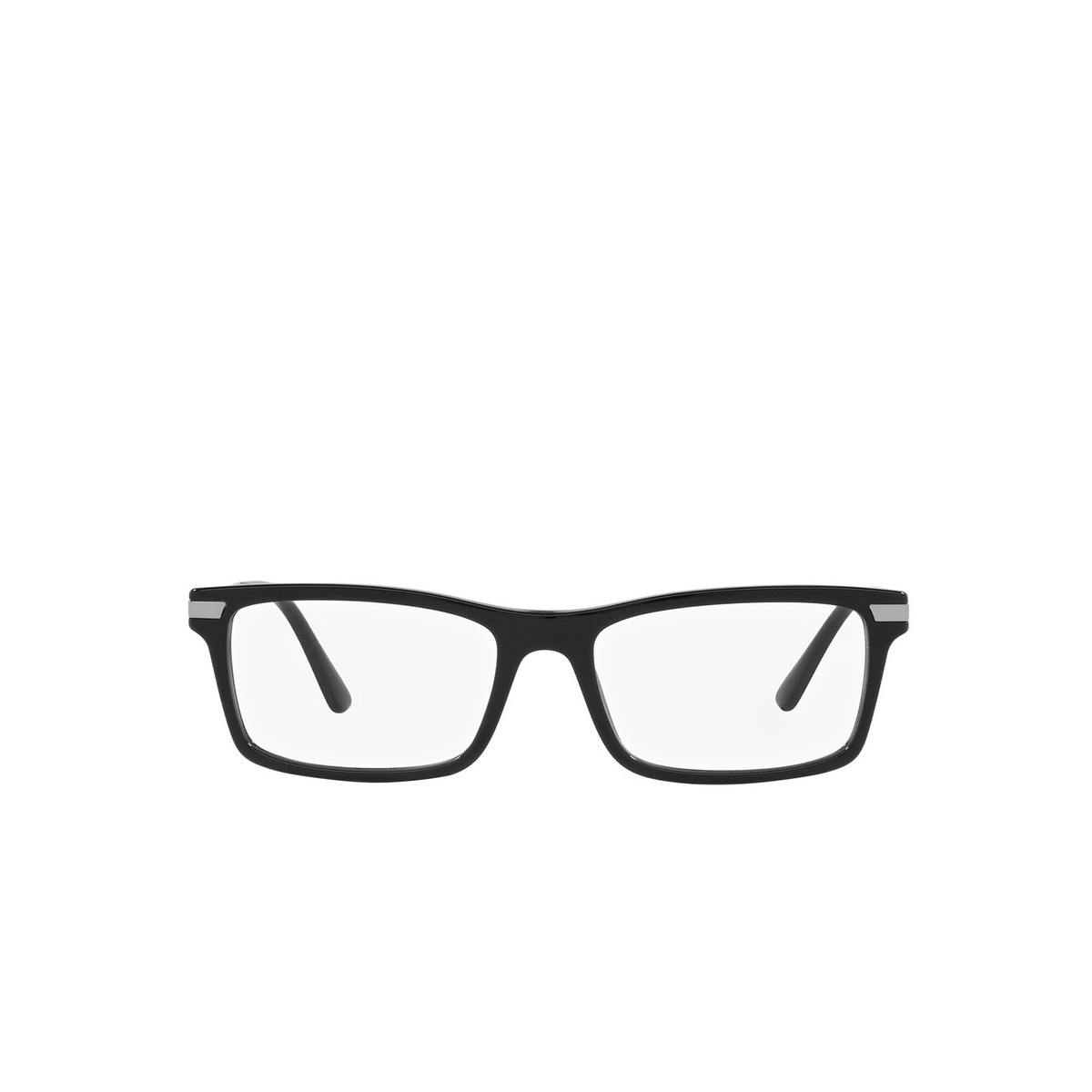 Prada® Rectangle Eyeglasses: PR 03YV color Black 1AB1O1 - front view.