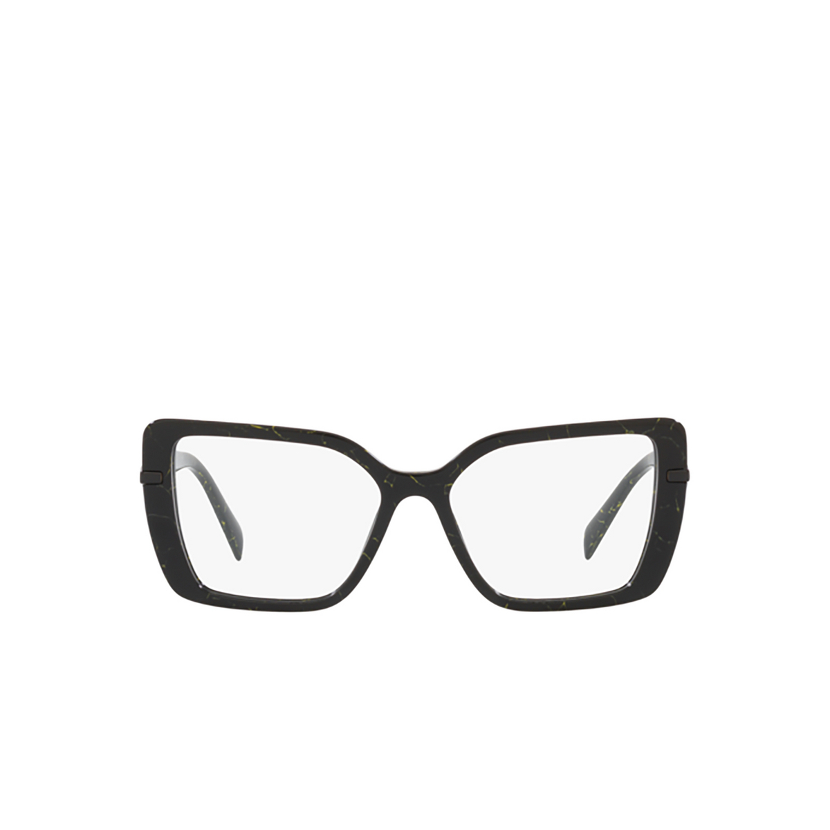Prada PR 03ZV Eyeglasses 19D1O1 Black / Yellow Marble - front view