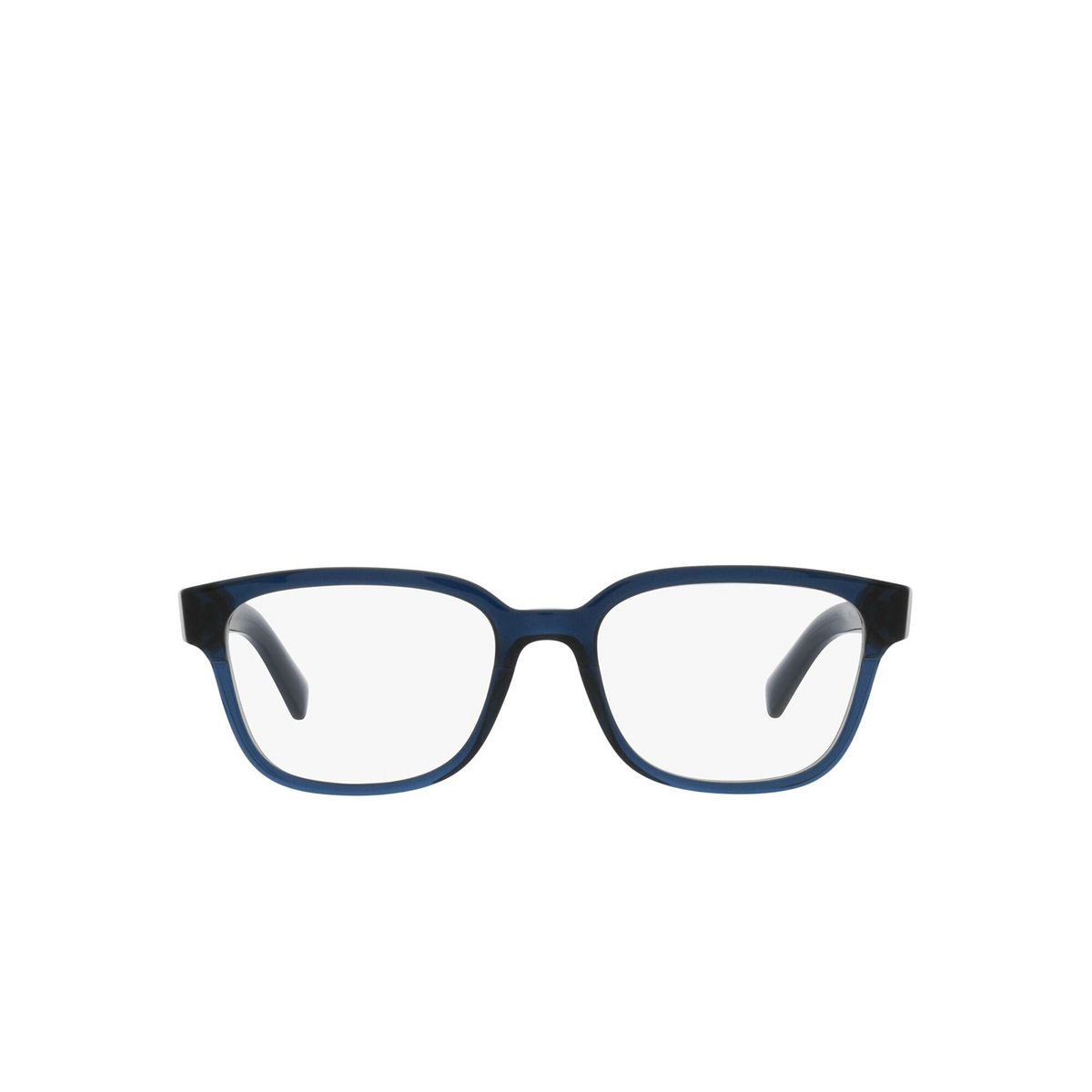 Prada® Rectangle Eyeglasses: PR 04YV color Transparent Blue 08Q1O1 - front view.
