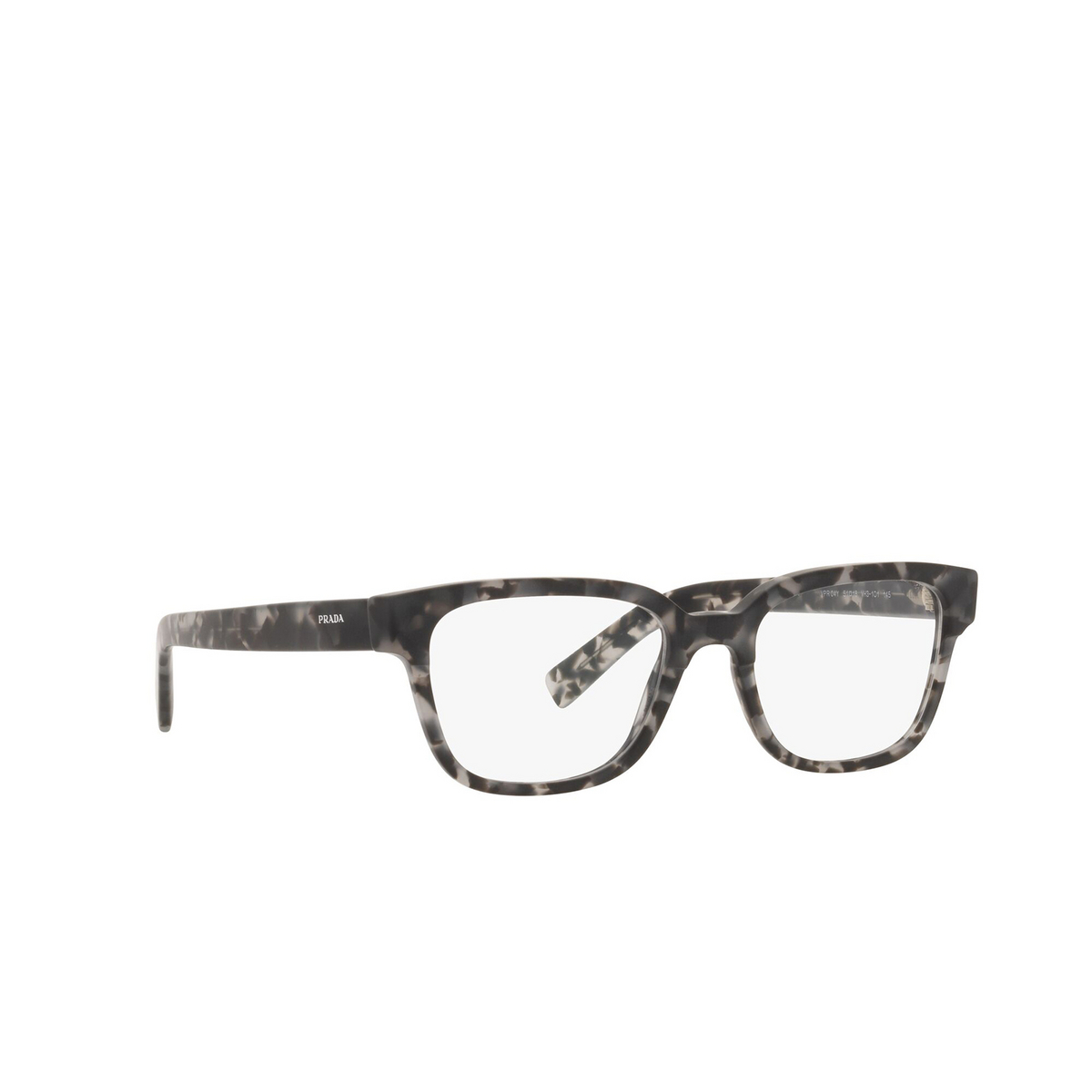 Prada® Rectangle Eyeglasses: PR 04YV color Matte Grey Tortoise VH31O1 - three-quarters view.