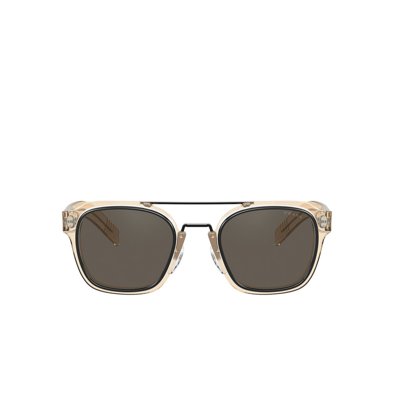 Prada PR 07WS Sunglasses 05L5G1 black / white / amber crystal - 1/4