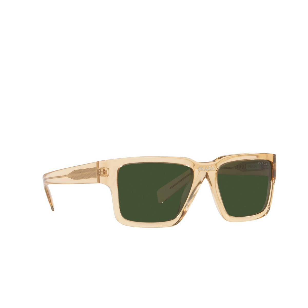 Prada® Square Sunglasses: PR 09YS color Amber Crystal 01N1I0 - three-quarters view.