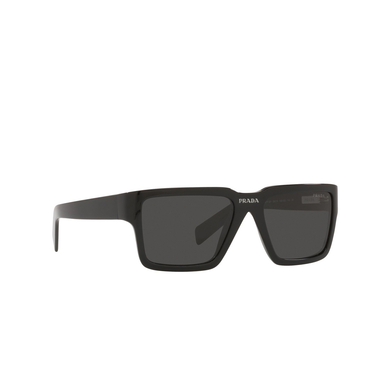 Prada® Square Sunglasses: PR 09YS color Black 1AB5S0 - three-quarters view.