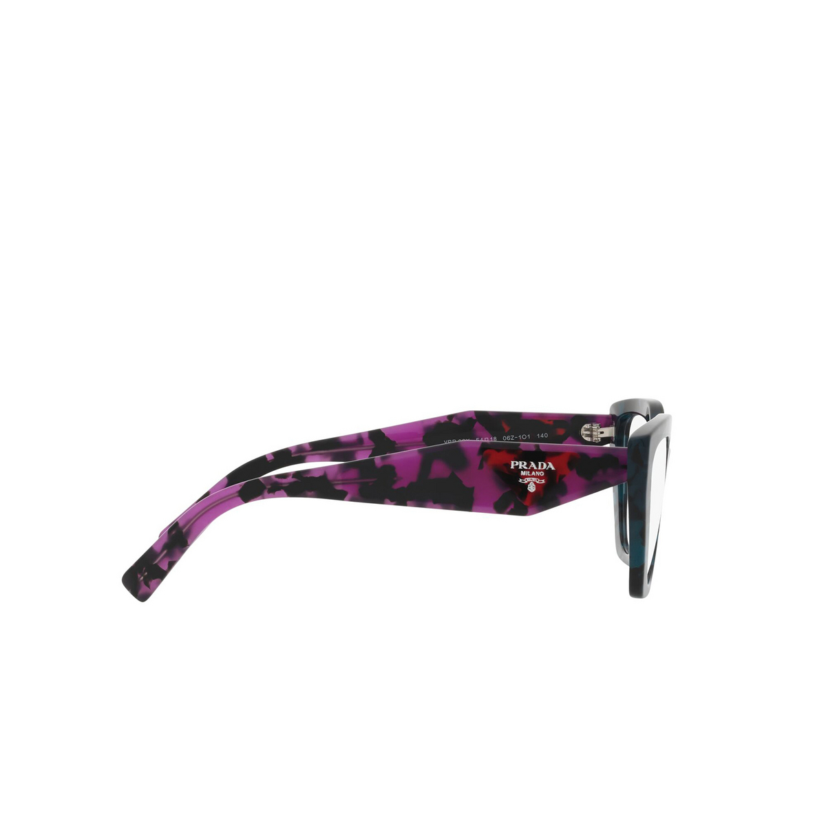 Prada PR 09YV Eyeglasses 06Z1O1 Teal Tortoise - 3/4