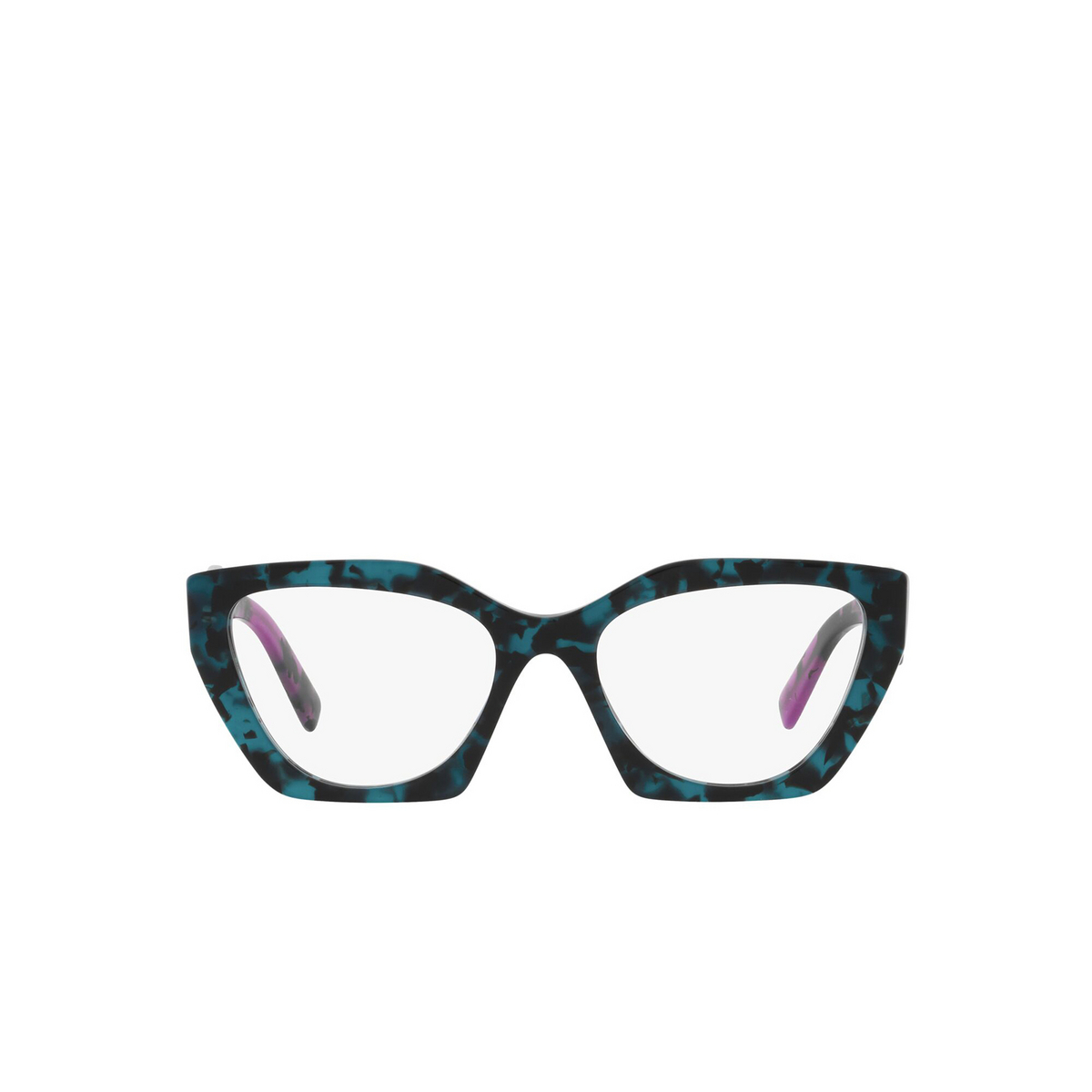 Prada® Irregular Eyeglasses: PR 09YV color Teal Tortoise 06Z1O1 - front view.