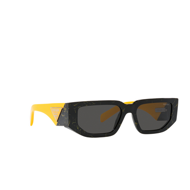 Prada PR 09ZS Sunglasses 19d5s0 black yellow marble - three-quarters view
