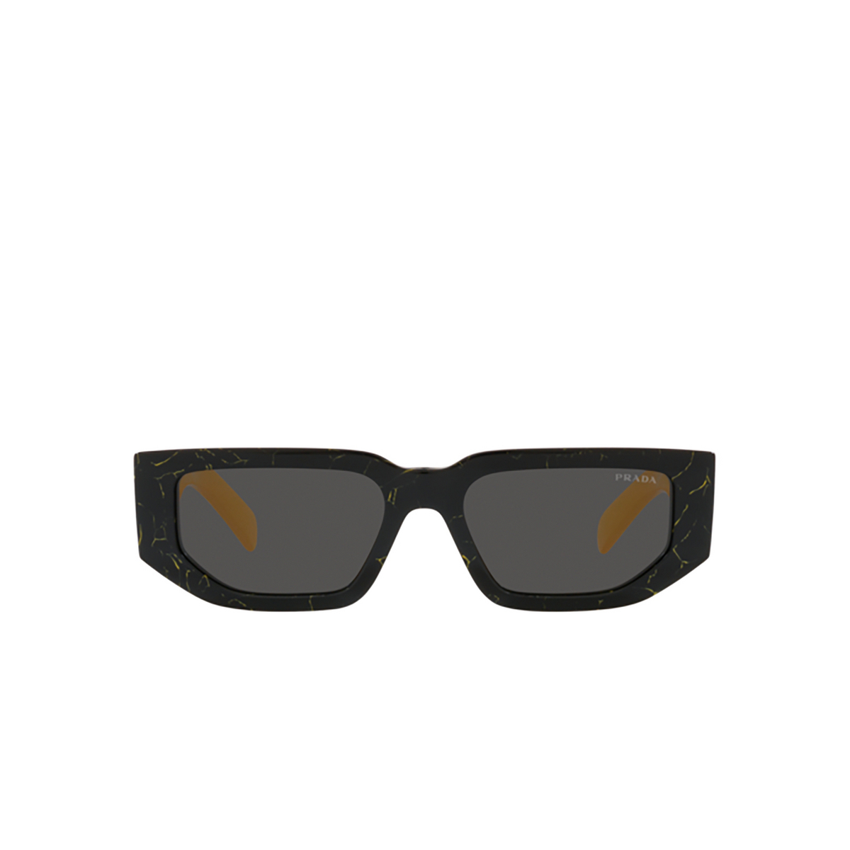 Prada PR 09ZS Sunglasses 19D5S0 Black Yellow Marble - front view