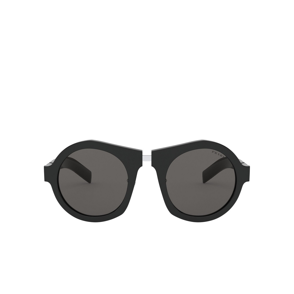 Prada® Round Sunglasses: PR 10XS color Black 1AB5S0 - front view.