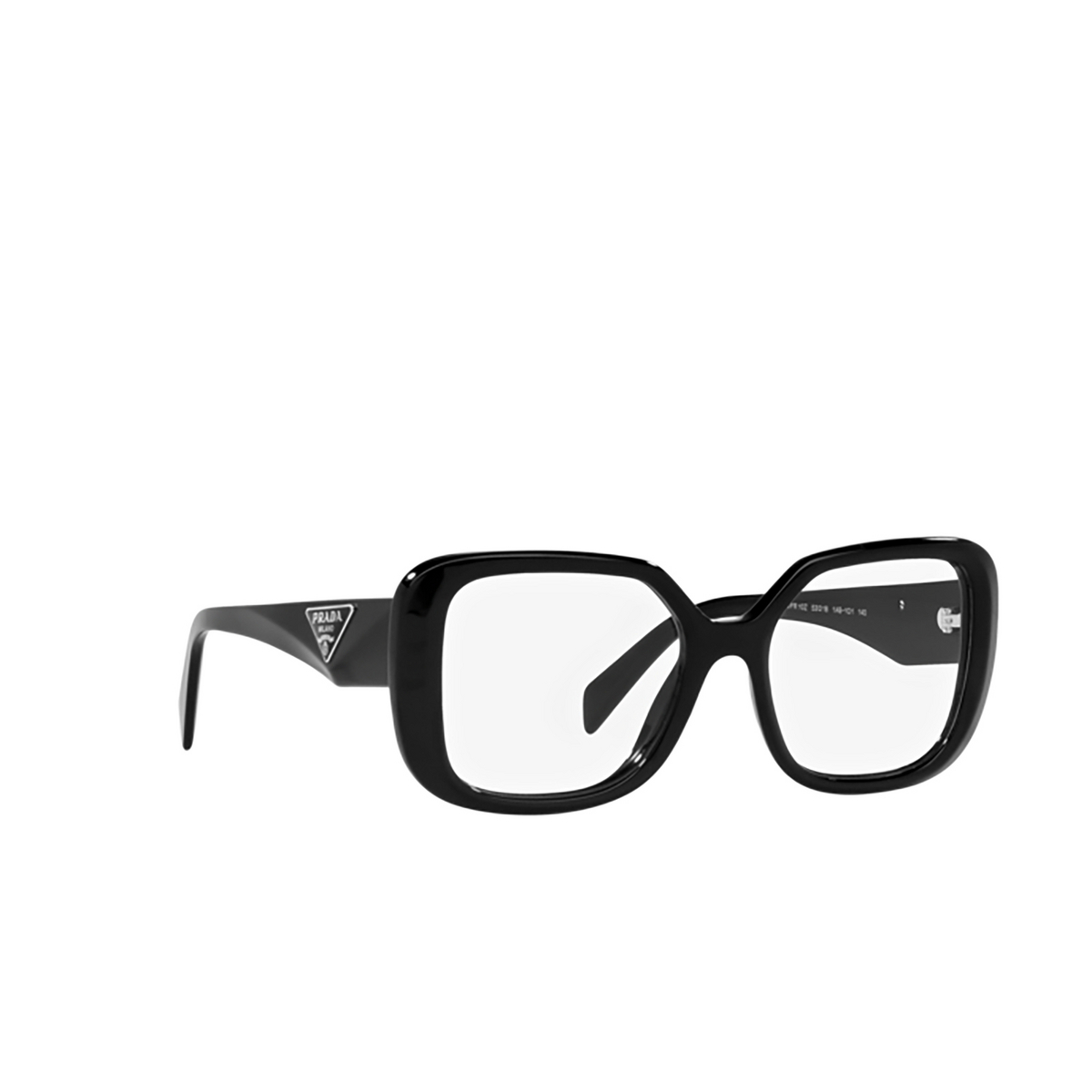 Prada PR 10ZV Eyeglasses 1AB1O1 Black - three-quarters view