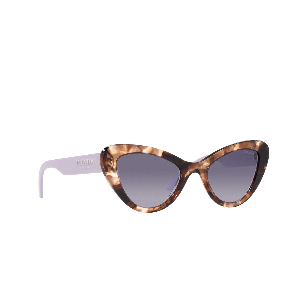 Prada® Cat-eye Sunglasses: PR 13YS color Havana 07R08I - three-quarters view.