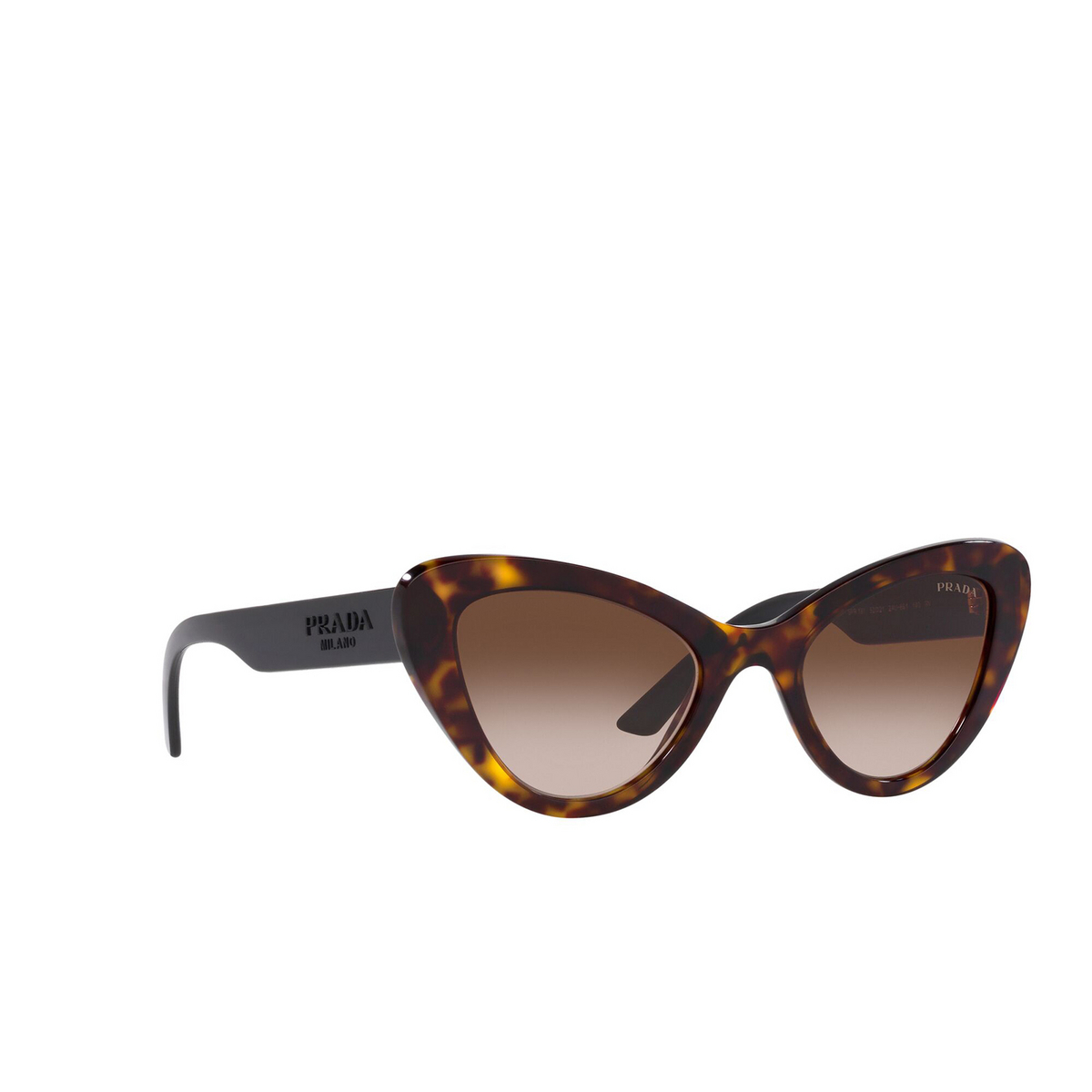 Prada® Cat-eye Sunglasses: PR 13YS color Havana 2AU6S1 - three-quarters view.