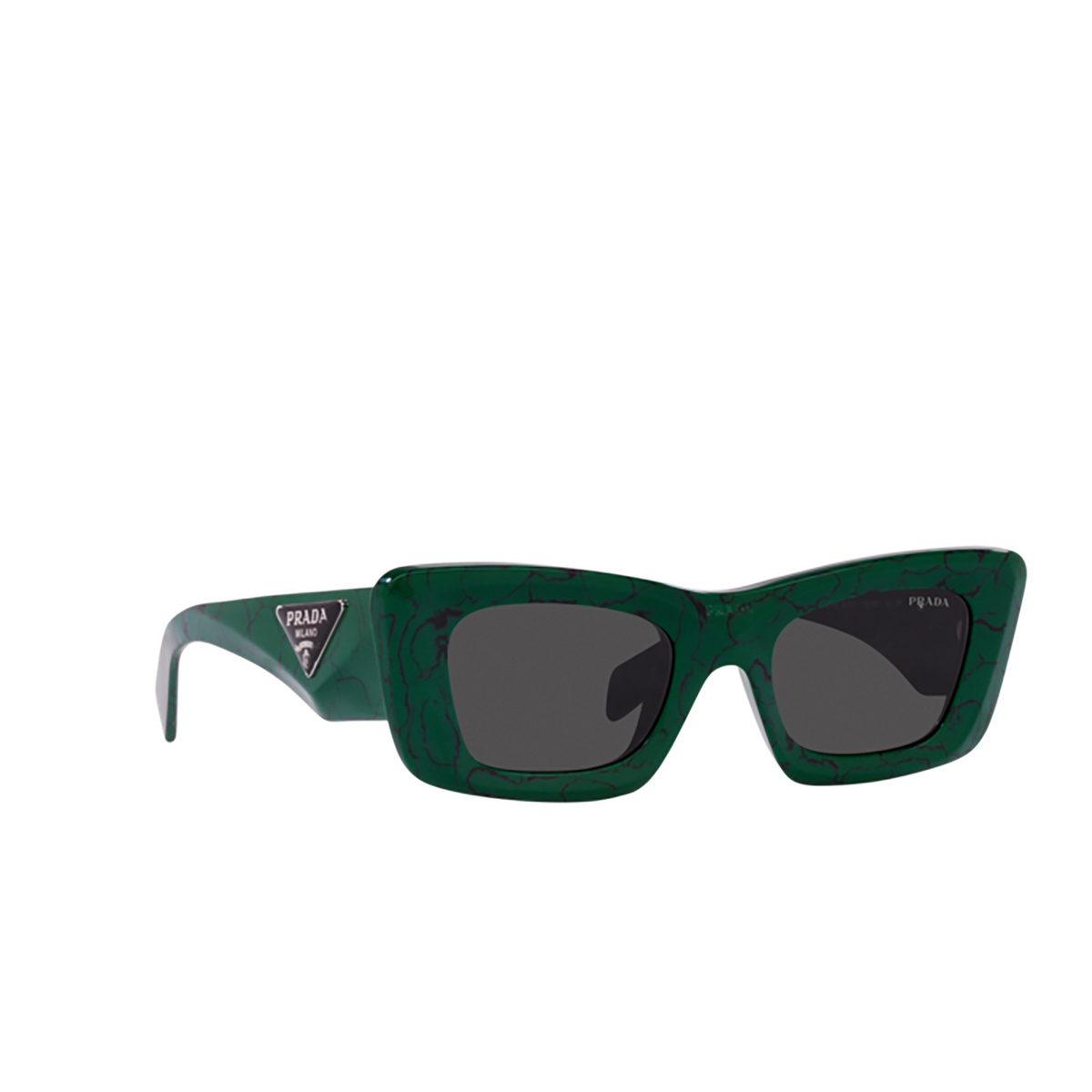Prada PR 13ZS Sunglasses 16D5S0 Green Marble - three-quarters view