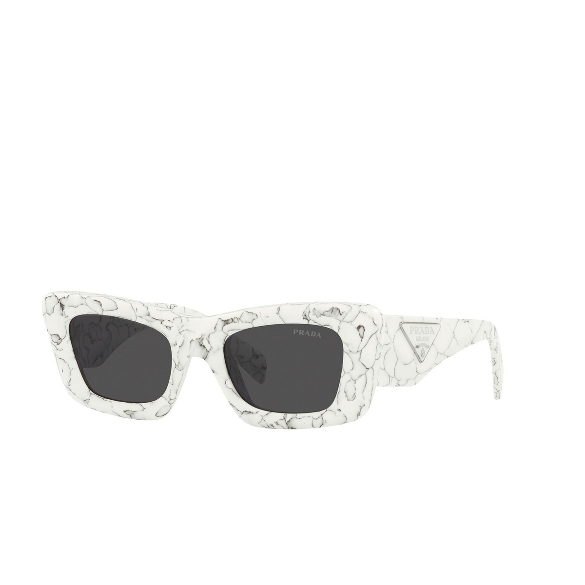 Prada PR 13ZS Sunglasses 17D5S0 Matte White Marble - three-quarters view