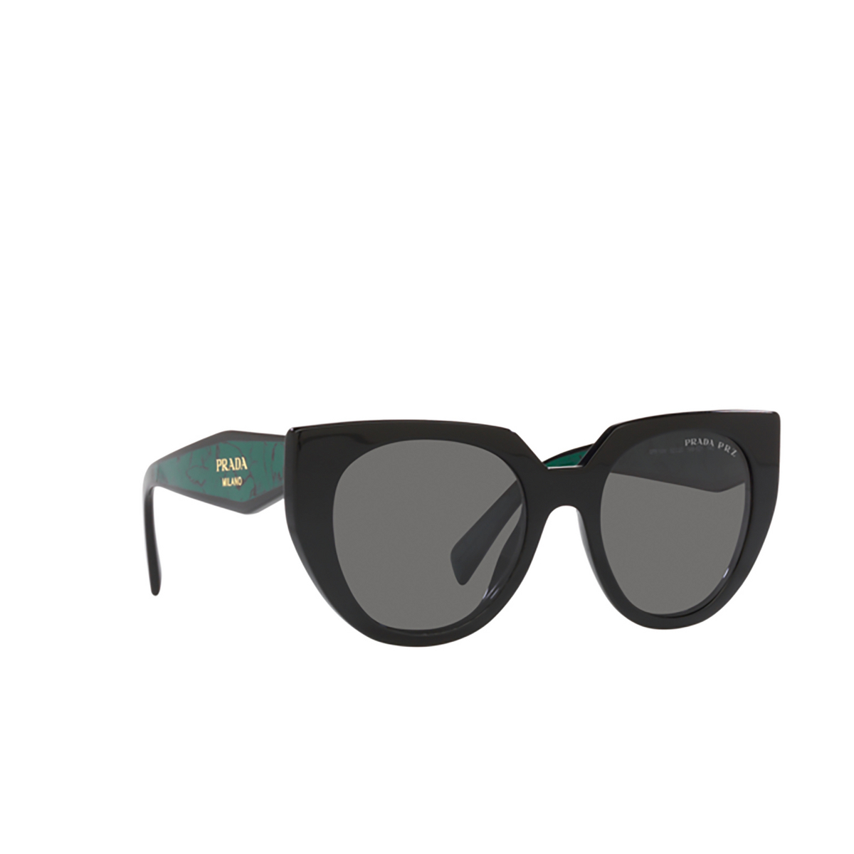 Prada PR 14WS Sunglasses 1AB5Z1 Black - three-quarters view