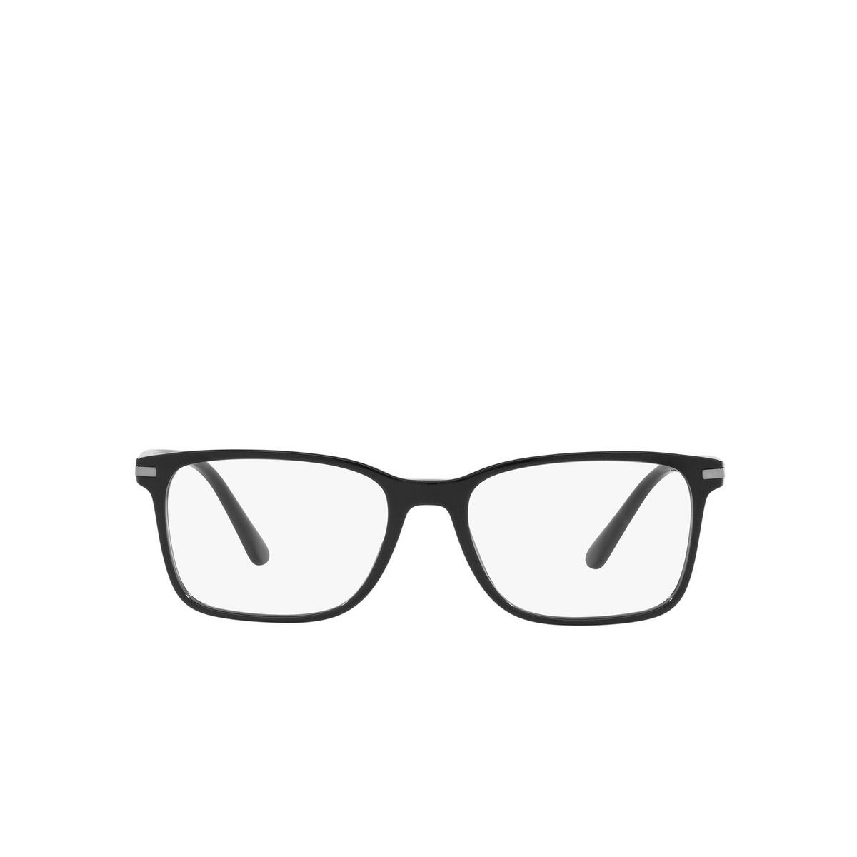 Prada® Square Eyeglasses: PR 14WV color Black 1AB1O1 - front view.