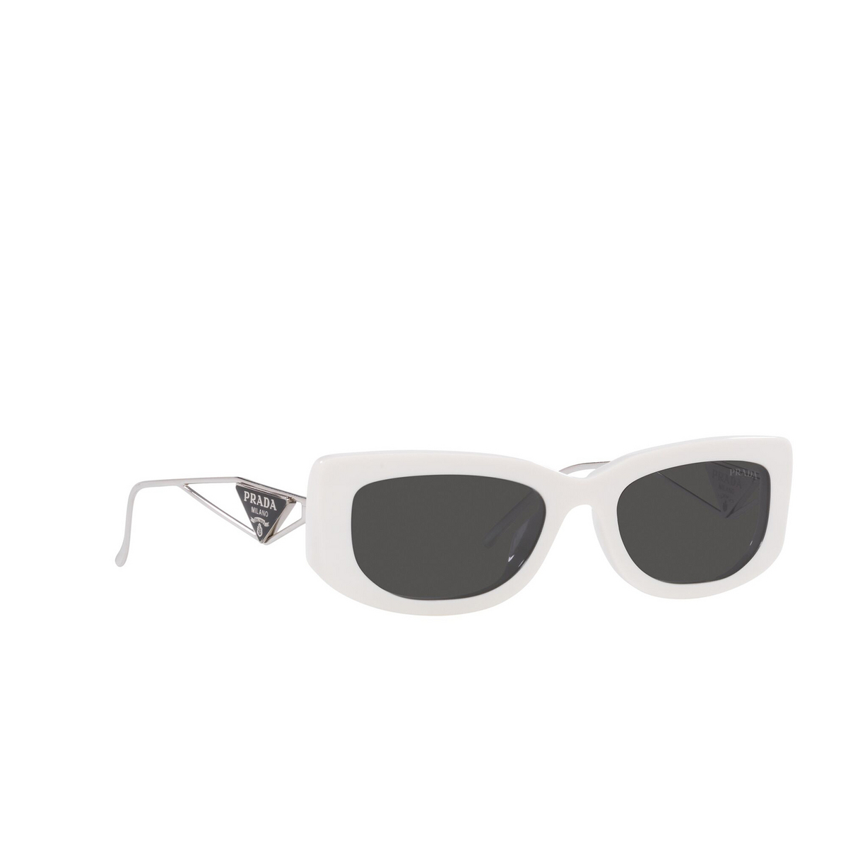 Prada® Rectangle Sunglasses: PR 14YS color Talc 1425S0 - three-quarters view.