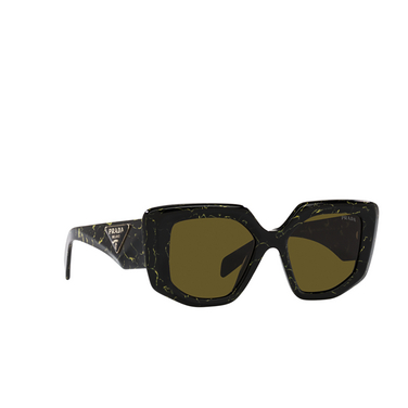 Prada PR 14ZS Sunglasses 19d01t black / yellow marble - three-quarters view
