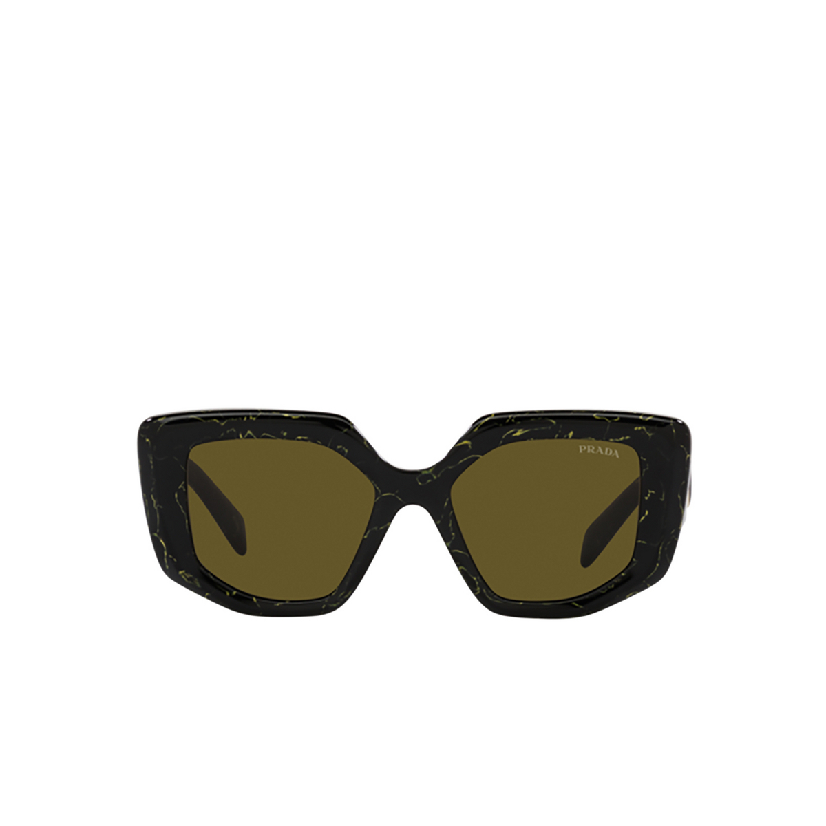 Prada PR 14ZS Sunglasses 19D01T Black / Yellow Marble - front view