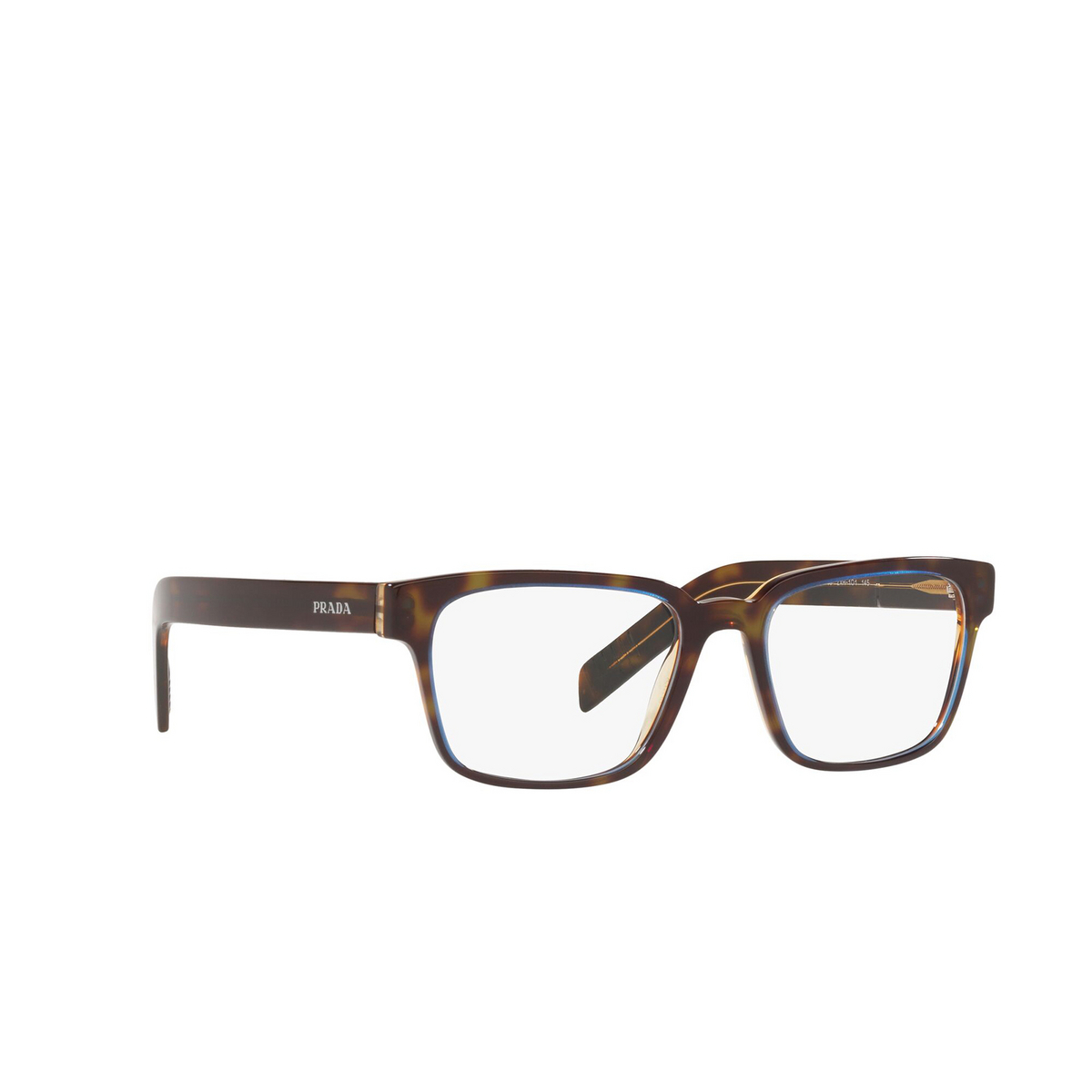 Prada PR 15WV Eyeglasses ZXH1O1 Havana Denim - three-quarters view