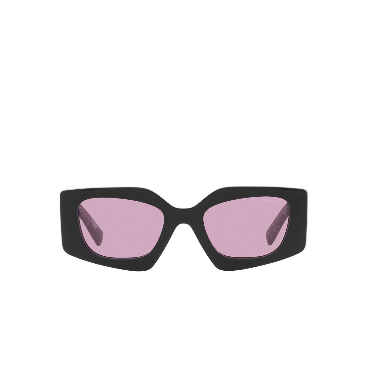 Prada® Irregular Sunglasses: PR 15YS color Black 1AB07Q - front view.