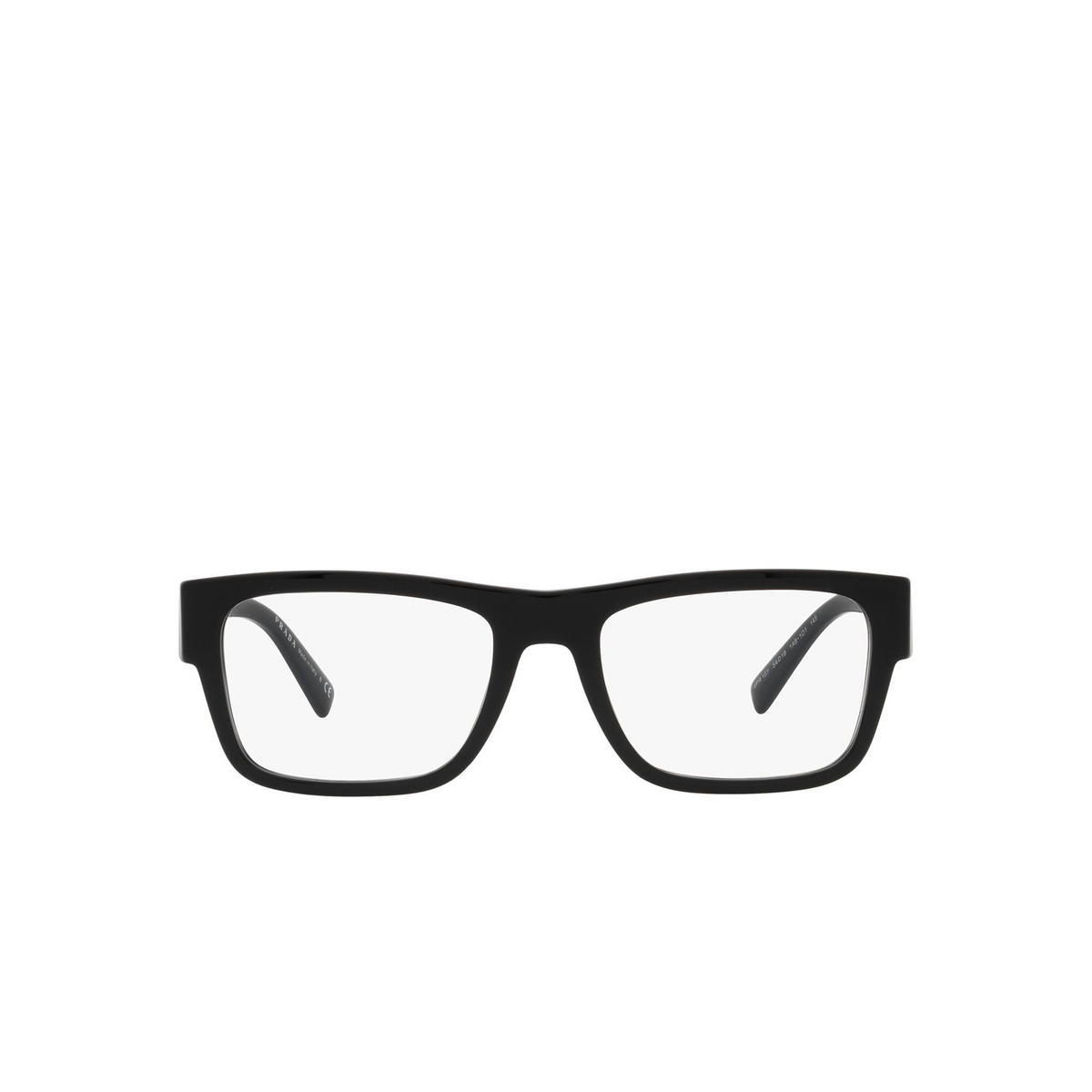 Prada® Rectangle Eyeglasses: PR 15YV color Black 1AB1O1 - front view.