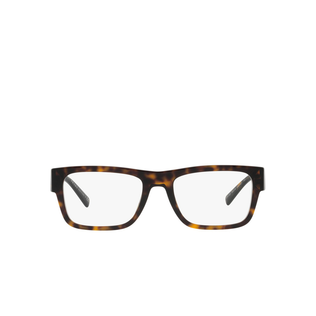 Prada® Rectangle Eyeglasses: PR 15YV color Havana 2AU1O1 - front view.