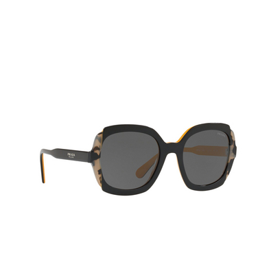 Prada PR 16US Sunglasses cco1a1 top black yellow / grey havana - three-quarters view
