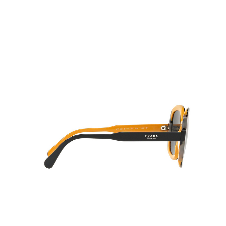Prada PR 16US Sunglasses CCO1A1 top black yellow / grey havana - 3/4