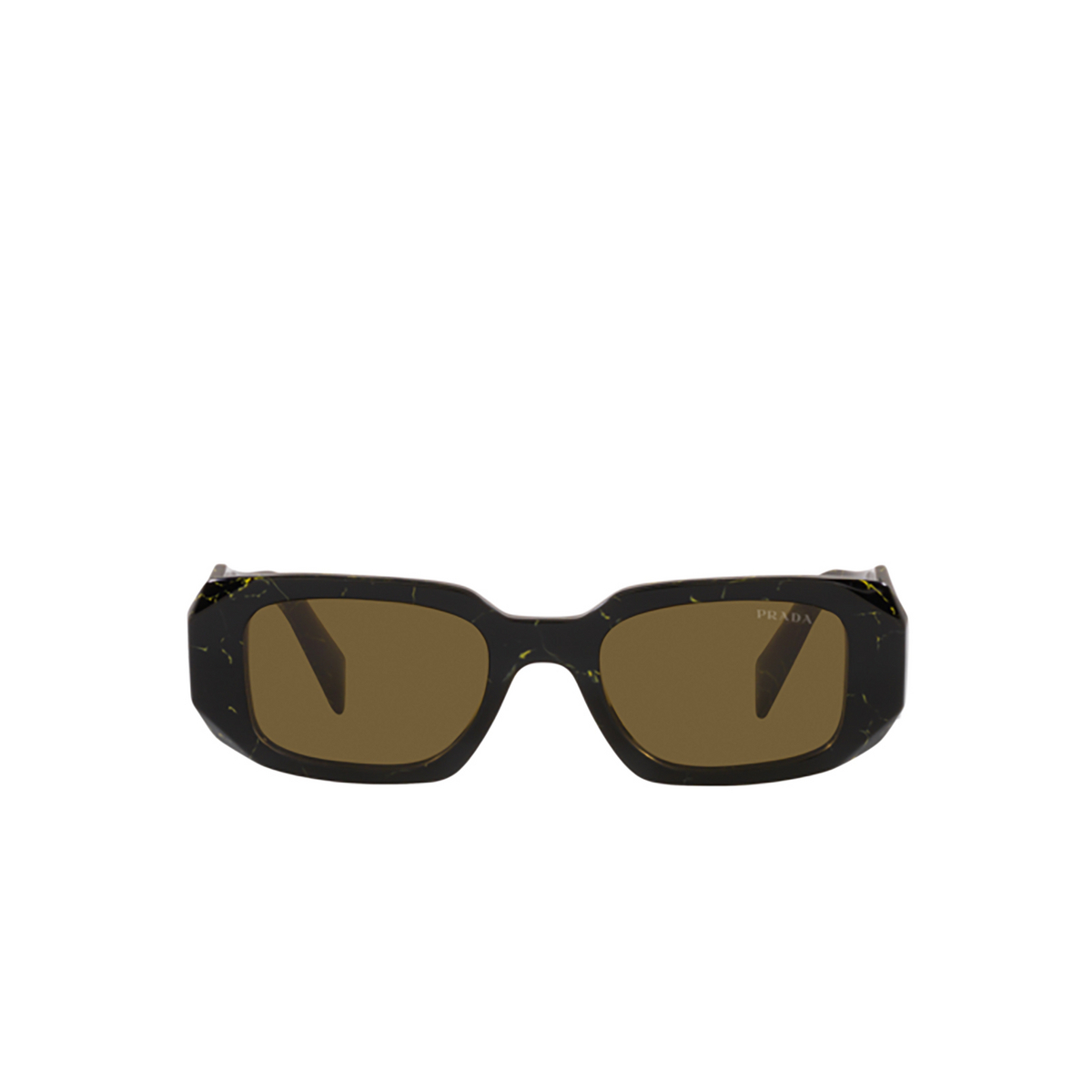 Prada PR 17WS Sunglasses 19D01T Black / Yellow Marble - front view