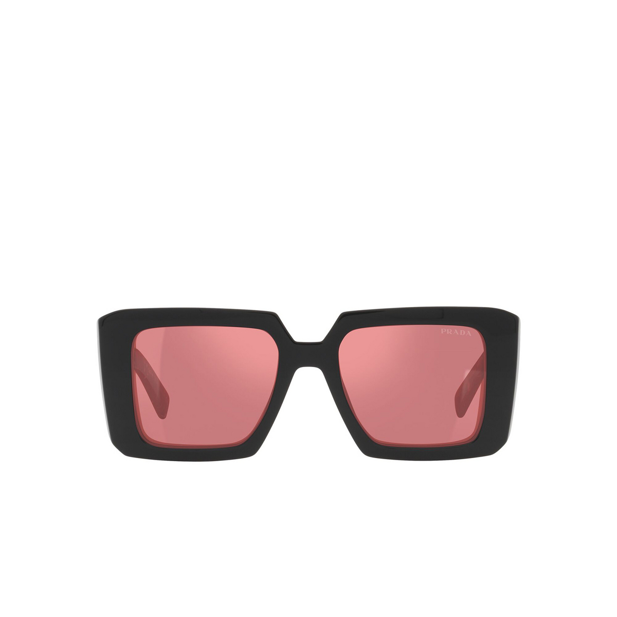 Prada® Square Sunglasses: PR 23YS color Black 1AB06Q - front view.