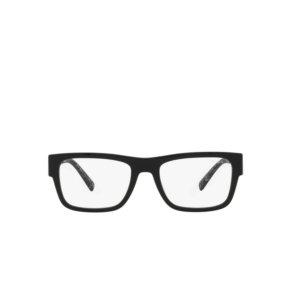 Prada® Rectangle Eyeglasses: PR 28YS color Black 1AB08N - front view.