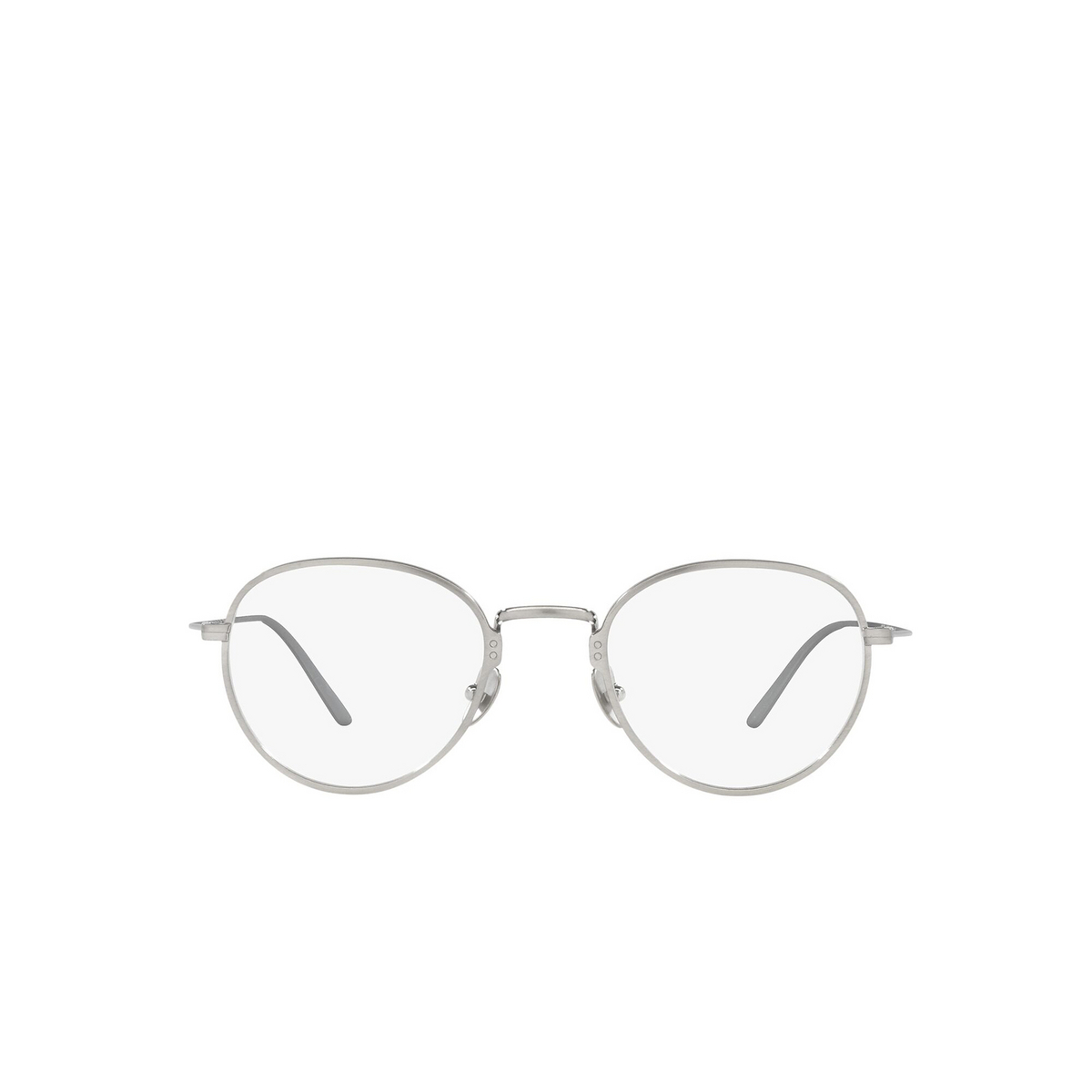 Prada® Oval Eyeglasses: PR 50YV color Satin Titanium 05Q1O1 - front view.