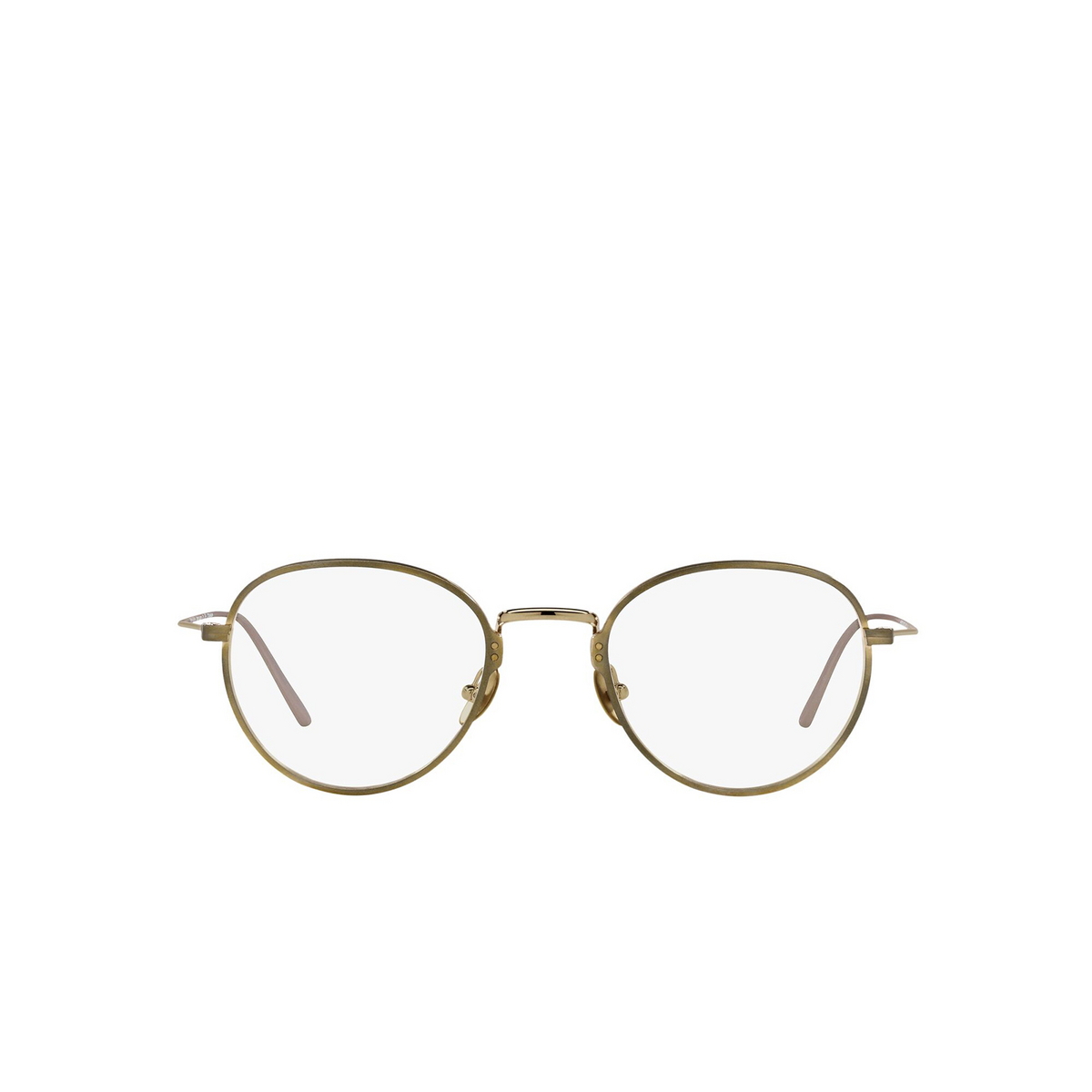 Prada® Oval Eyeglasses: PR 50YV color Satin Pale Gold 06Q1O1 - front view.