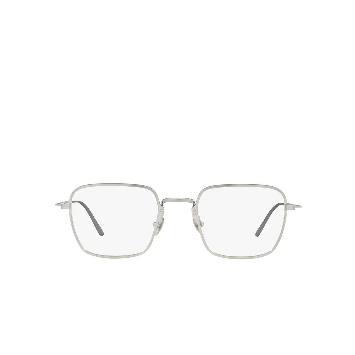 Prada® Square Eyeglasses: PR 51YV color Satin Titanium 05Q1O1 - front view.