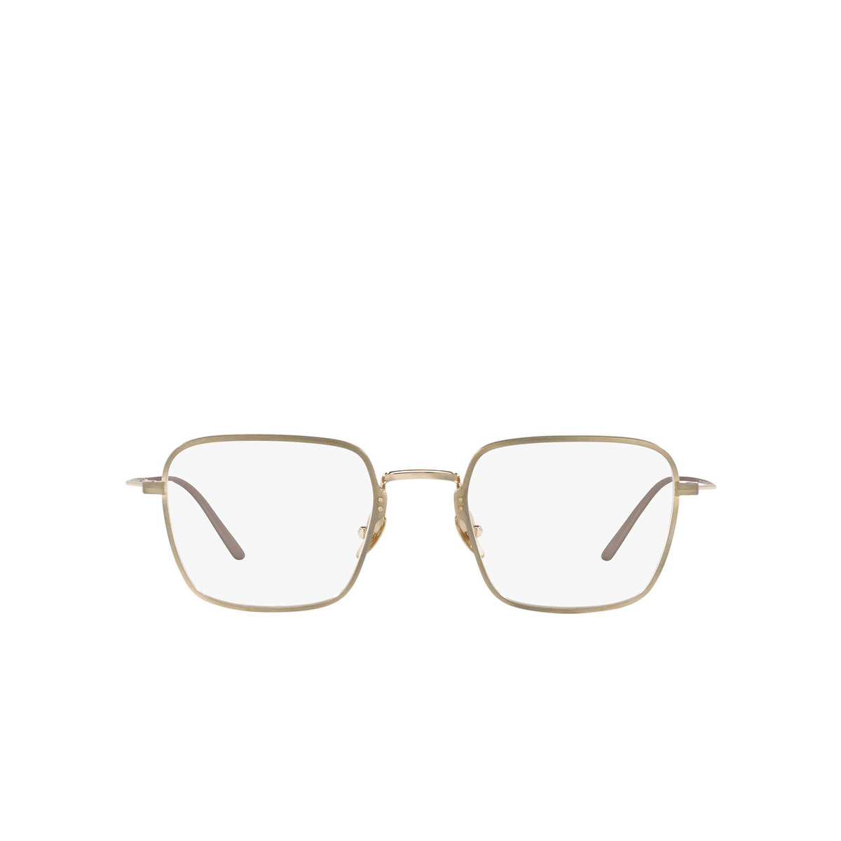 Prada® Square Eyeglasses: PR 51YV color Satin Pale Gold 06Q1O1 - front view.