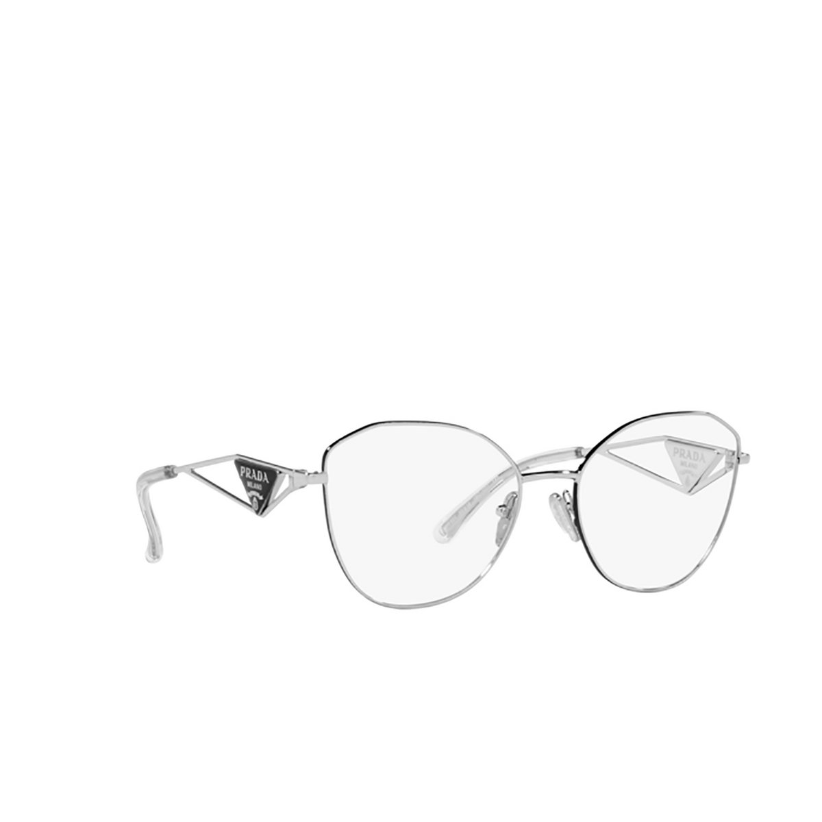 Prada PR 52ZV Eyeglasses 1BC1O1 Silver - three-quarters view