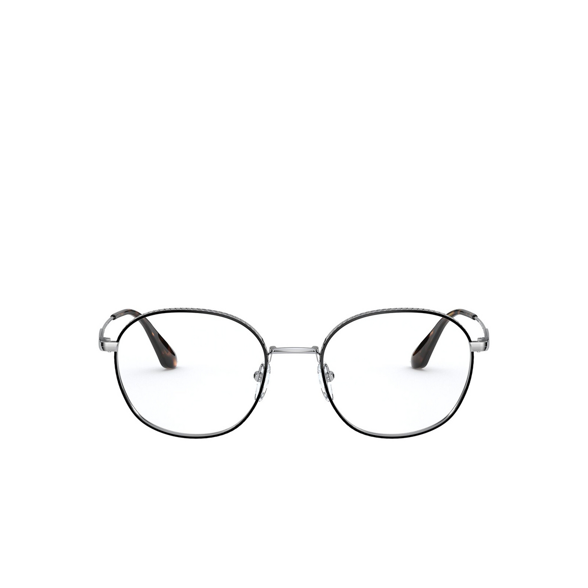 Prada® Square Eyeglasses: PR 53WV color Silver / Black 5241O1 - front view.