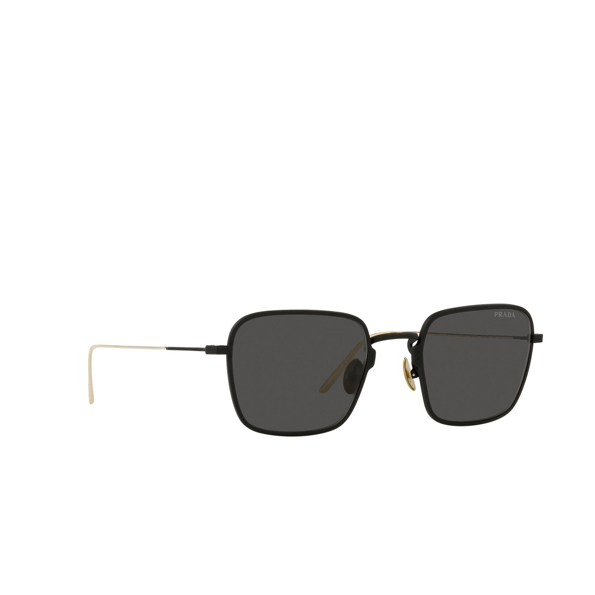Prada® Square Sunglasses: PR 54WS color Matte Black 04Q5S0 - three-quarters view.