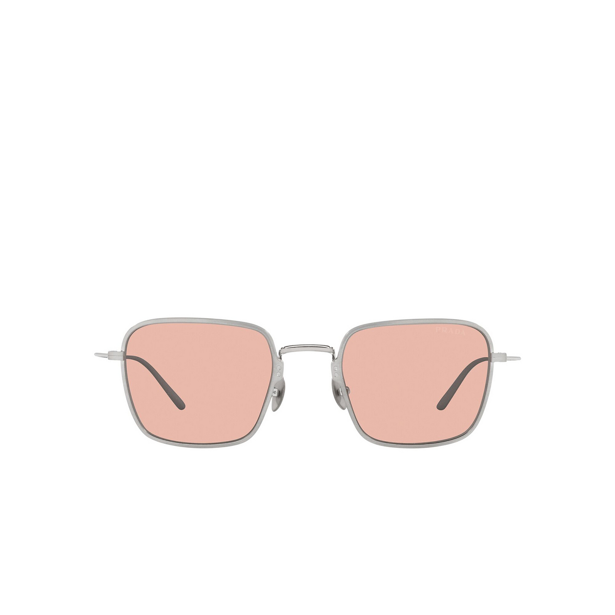 Prada® Square Sunglasses: PR 54WS color Satin Titanium 05Q03F - front view.
