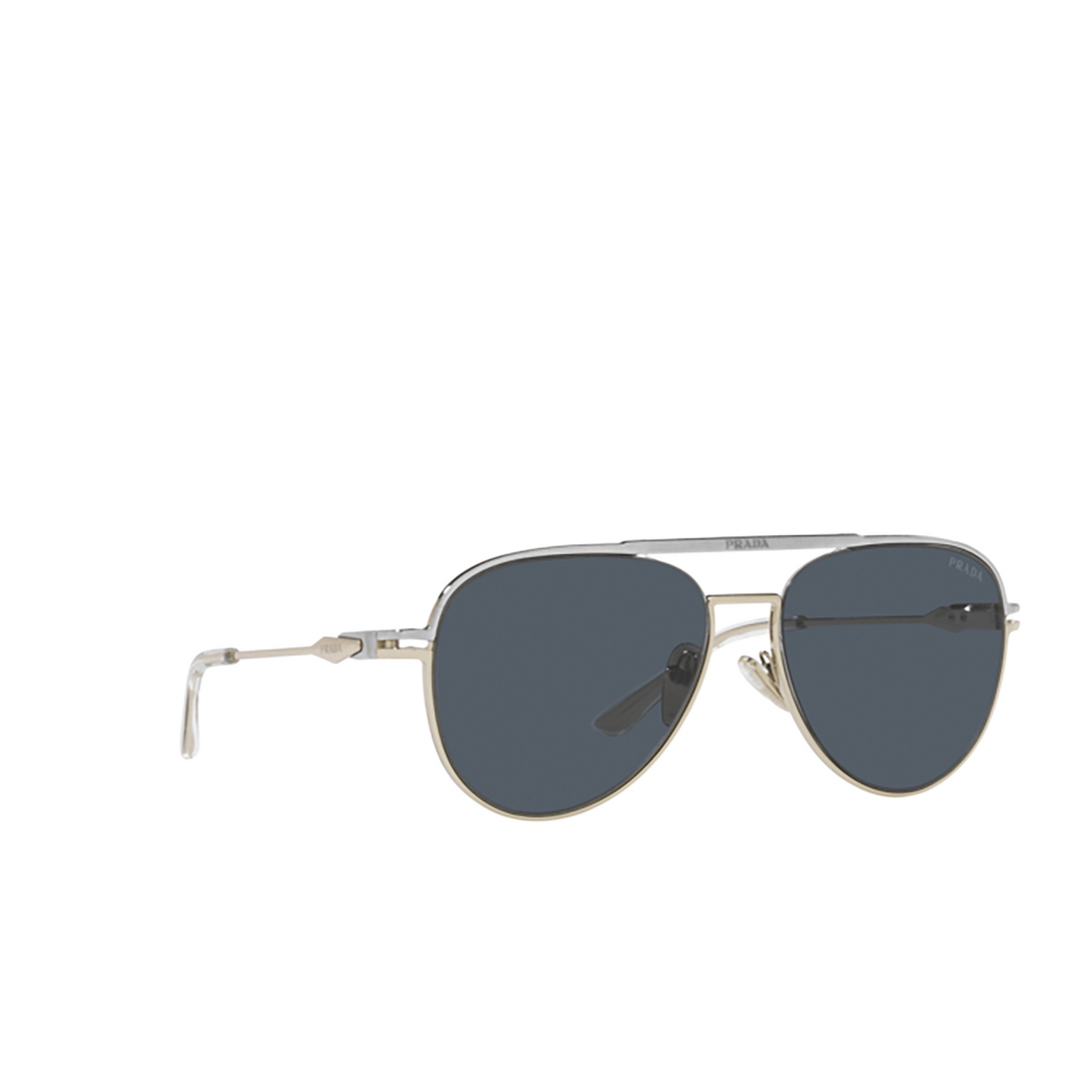 Prada PR 54ZS Sunglasses 17F09T Silver / Pale Gold - three-quarters view