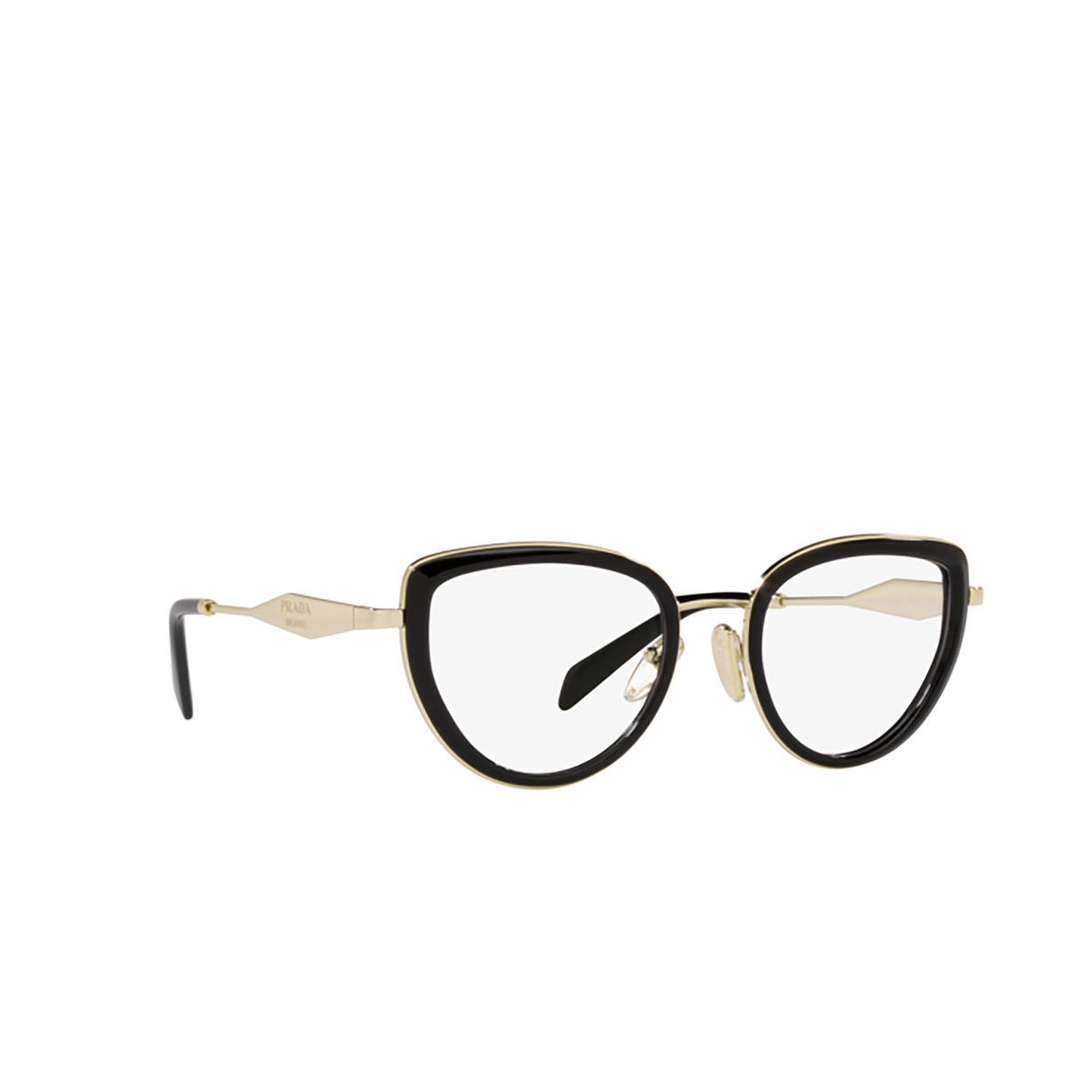 Prada PR 54ZV Eyeglasses 1AB1O1 Black - three-quarters view