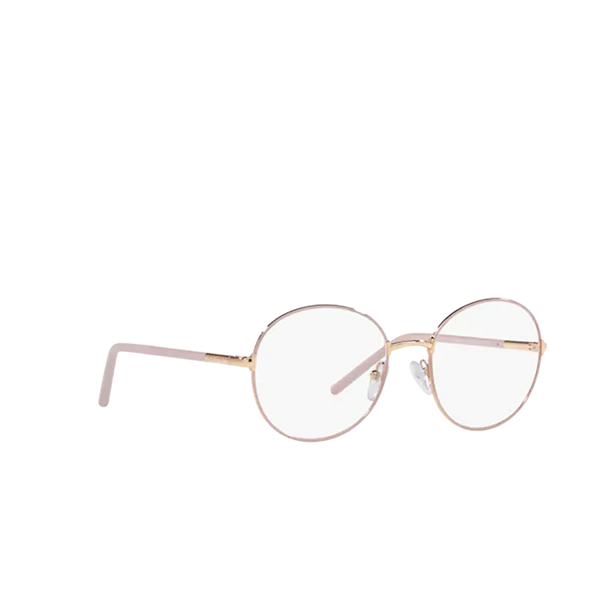 Prada PR 55WV Eyeglasses 18B1O1 Pink Gold / Alabaster - three-quarters view