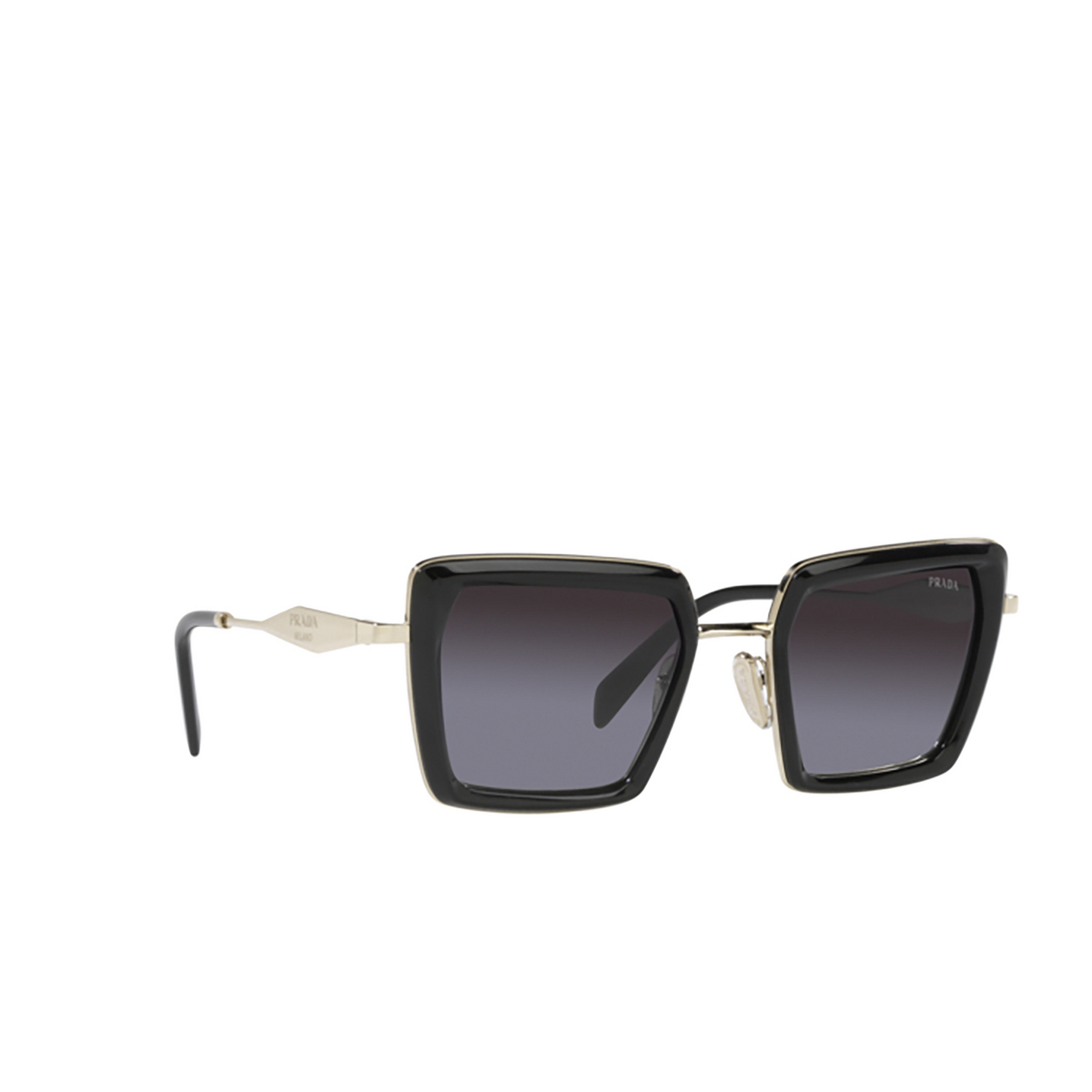 Prada PR 55ZS Sunglasses AAV09S Black / Pale Gold - three-quarters view