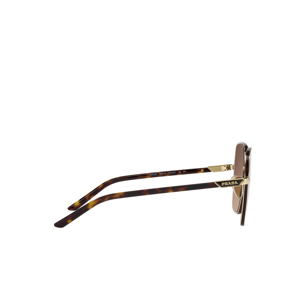 Prada® Irregular Sunglasses: PR 56YS color ZVN06I Pale Gold - 3/3
